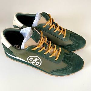 Tory Burch Annie Nylon Runner Kiwi Green Cinabro Cream Sneakers Size 9.5 M